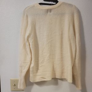 H&M white fuzzy sweater